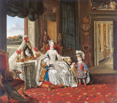 Queen Charlotte (1744-1818) with her Two Eldest Sons by Johan Joseph Zoffany